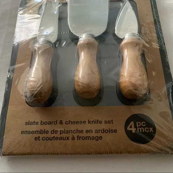 Serving & Entertaining 4 Piece Slate Board & Cheese Knife Set - Picture 2 of 7